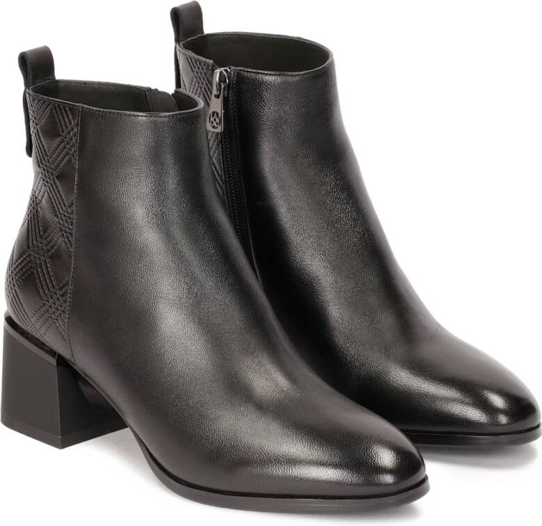 Kazar Booties versierd met reliëfpatroon Black Dames