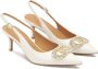 Kazar Bruiloft lage stiletto-pompen met sieradenversiering Beige Dames - Thumbnail 2