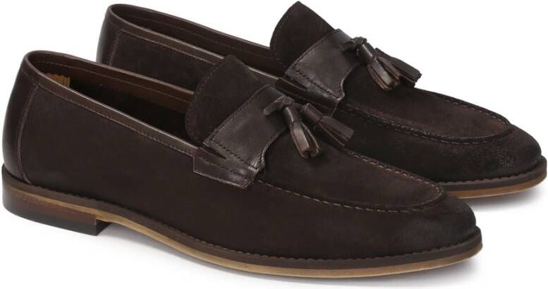 Kazar Bruin suède en graanleer loafers Brown Heren