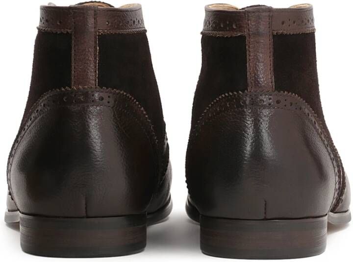 Kazar Bruine Brogue-Style Enkellaarzen Brown Heren