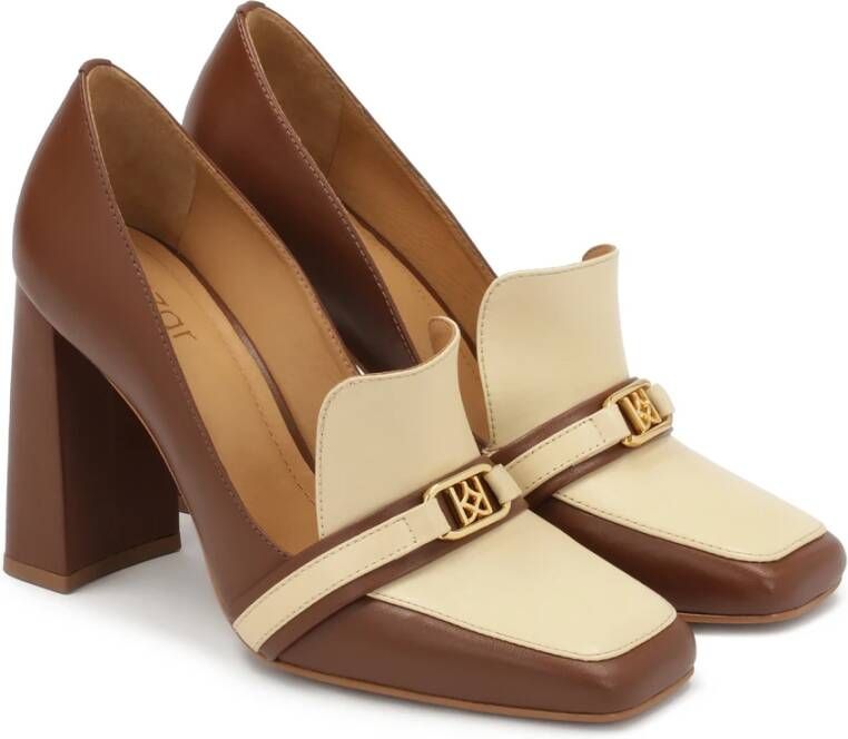 Kazar Bruine en beige pumps op een paal Brown Dames