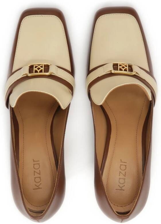 Kazar Bruine en beige pumps op een paal Brown Dames