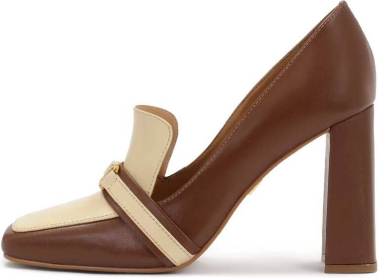 Kazar Bruine en beige pumps op een paal Brown Dames