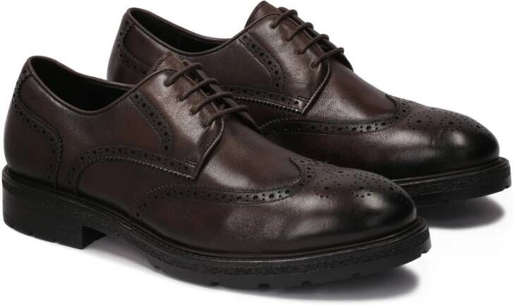 Kazar Bruine halfschoenen met brogue decoratie Brown Heren