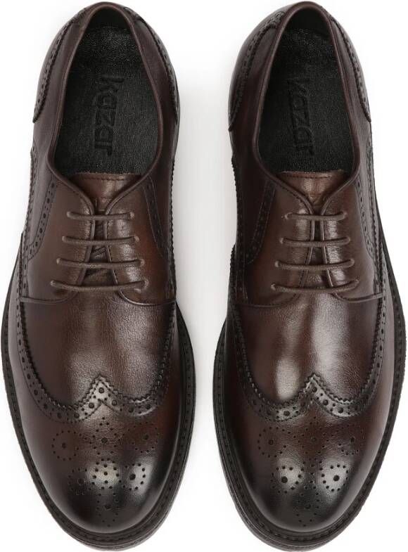 Kazar Bruine halfschoenen met brogue decoratie Brown Heren