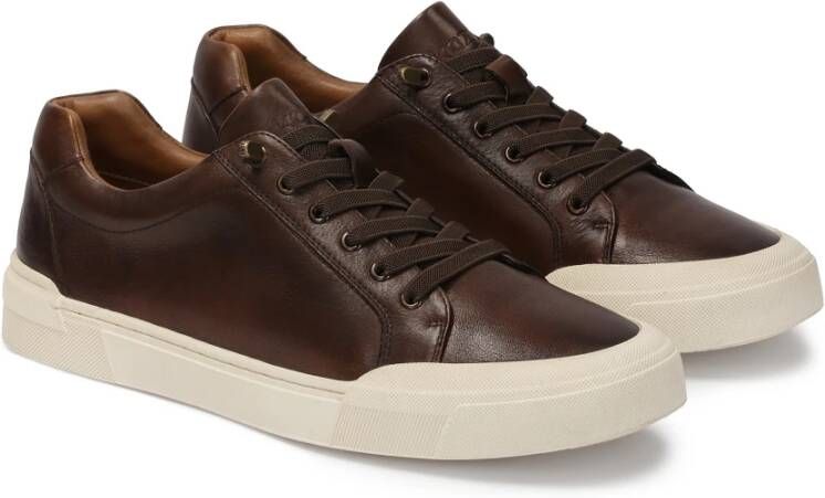 Kazar Bruine leren herensneakers Brown Heren