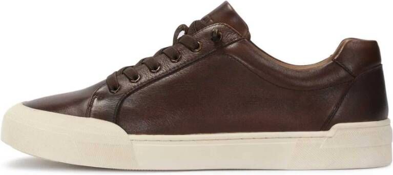 Kazar Bruine leren herensneakers Brown Heren