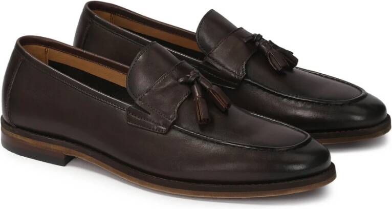 Kazar Bruine leren loafers met kwastjes Brown Heren