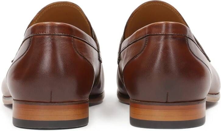 Kazar Bruine leren loafers met reliëf Brown Heren