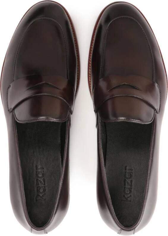 Kazar Bruine leren loafers voor heren Brown Heren