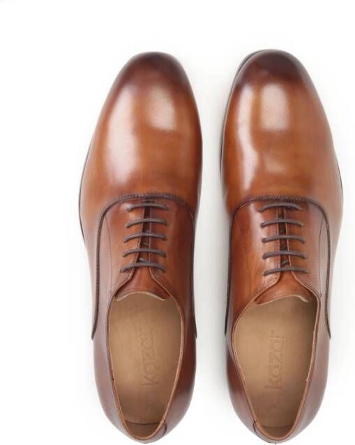 Kazar Bruine leren Oxfords voor mannen met donkere tenen Brown Heren