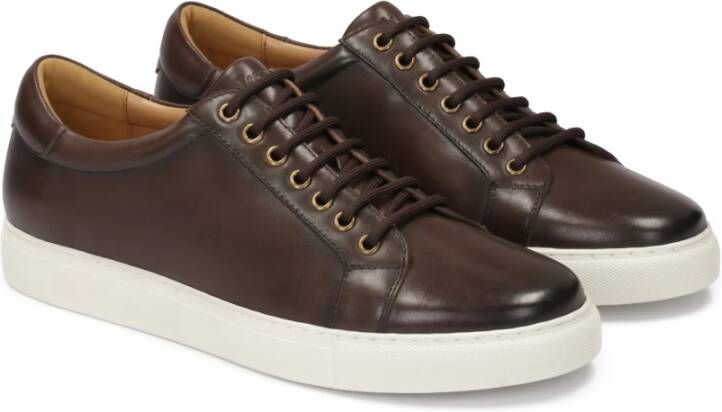 Kazar Bruine leren sneakers Brown Heren