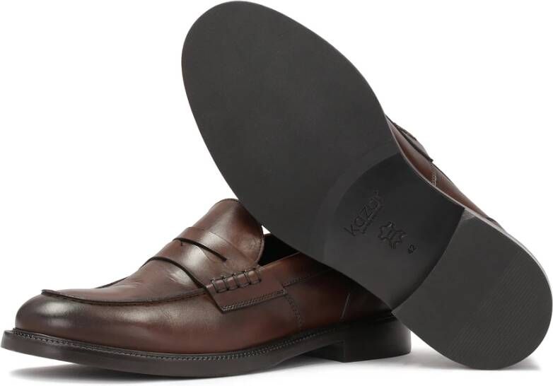 Kazar Bruine loafers met leren zool Brown Heren