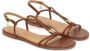 Kazar Bruine platte sandalen van volnerf leer Brown Dames - Thumbnail 2