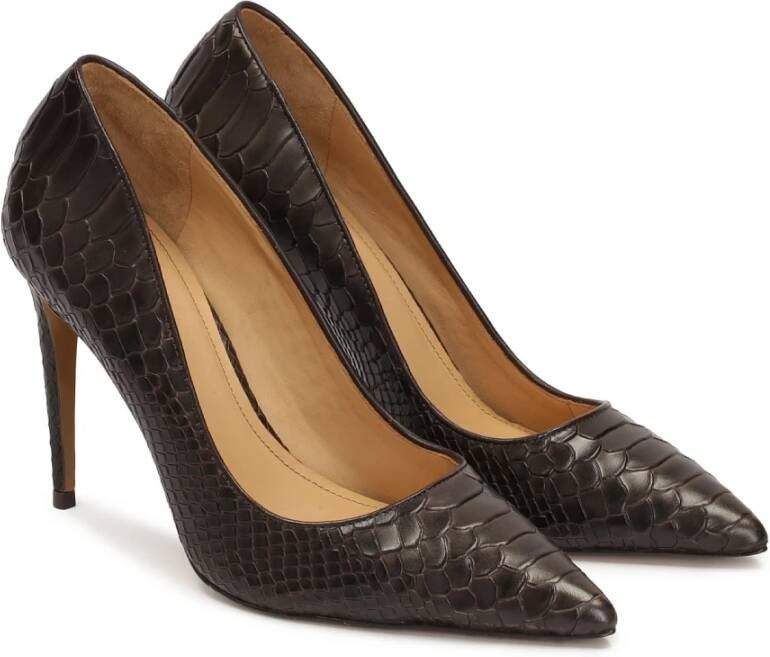 Kazar Bruine pumps met een exotisch motief Brown Dames