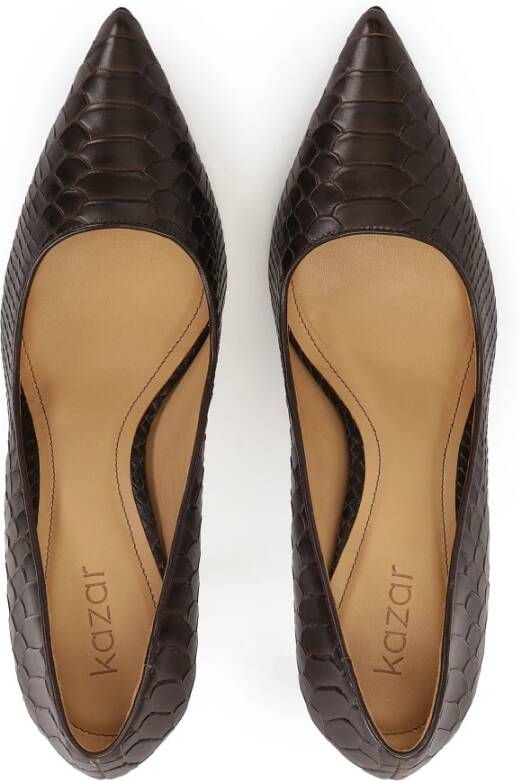 Kazar Bruine pumps met een exotisch motief Brown Dames