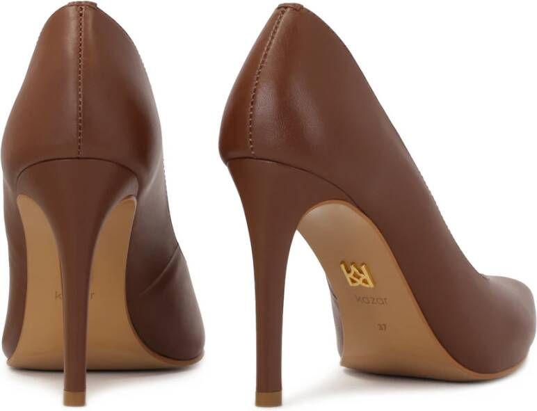 Kazar Bruine puntige pumps Brown Dames