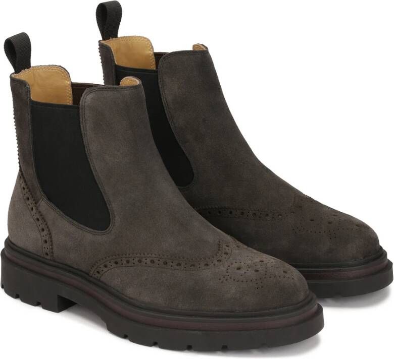 Kazar Bruine suède pantoffels met ornamenten Brown Heren