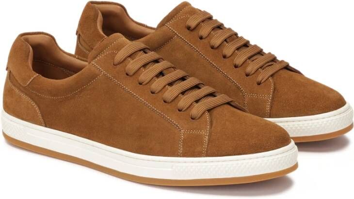 Kazar Bruine suède sneakers met witte zool Brown Heren