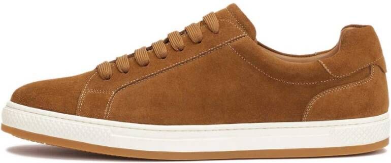 Kazar Bruine suède sneakers met witte zool Brown Heren