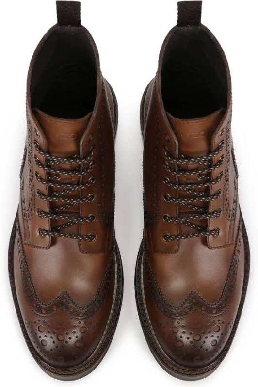 Kazar Bruine veterschoenen met brogue decoratie Brown Heren