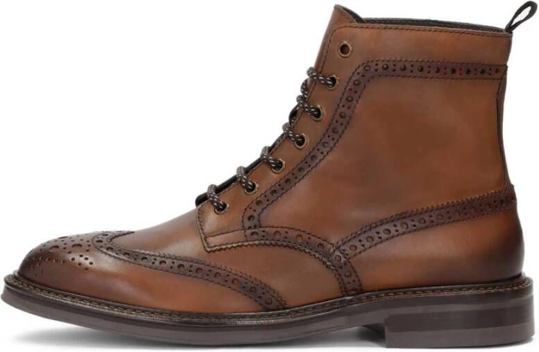 Kazar Bruine veterschoenen met brogue decoratie Brown Heren