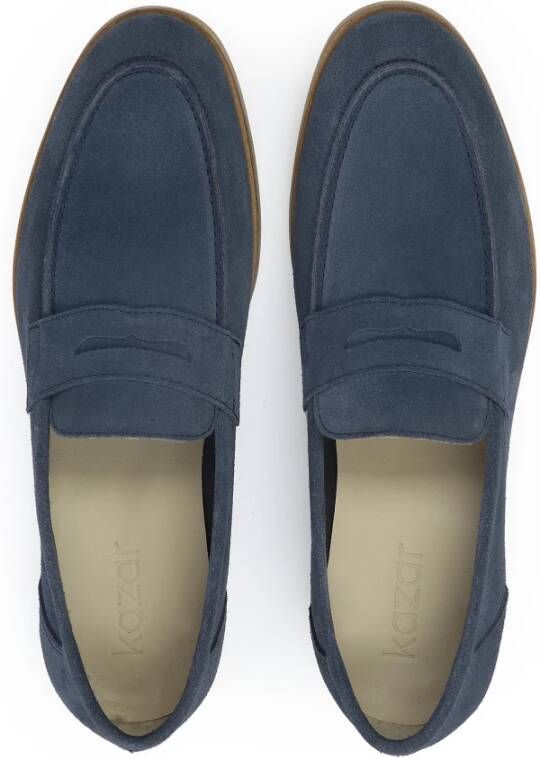 Kazar Casual blauwe loafers op een blauwe zool Blue Heren