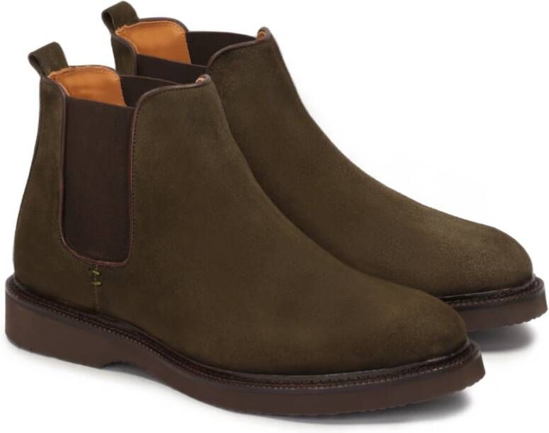 Kazar Casual Chelsea Laarzen in Khaki Suède Green Heren