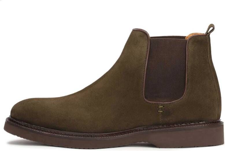 Kazar Casual Chelsea Laarzen in Khaki Suède Green Heren