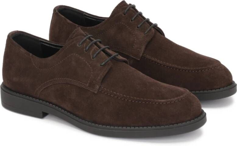 Kazar Casual Donkerbruine Suède Derby Schoenen Brown Heren