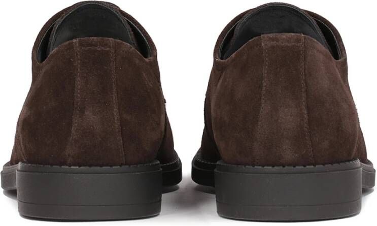 Kazar Casual Donkerbruine Suède Derby Schoenen Brown Heren