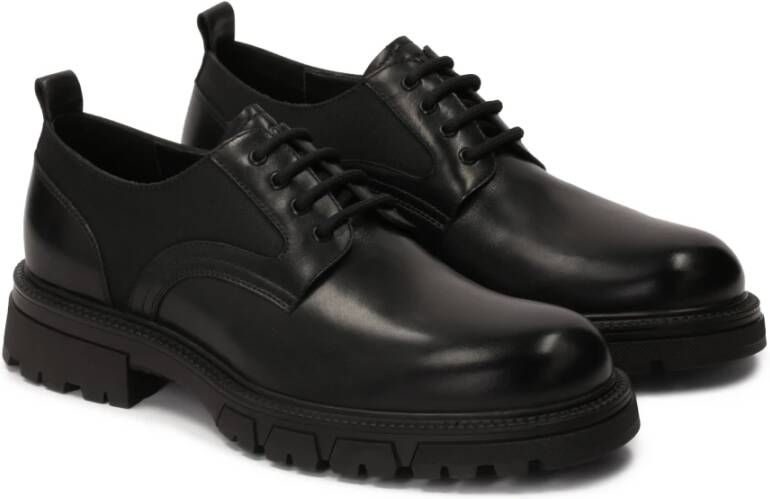 Kazar Casual zwarte halfschoenen gemaakt van gecombineerde materialen Black Heren