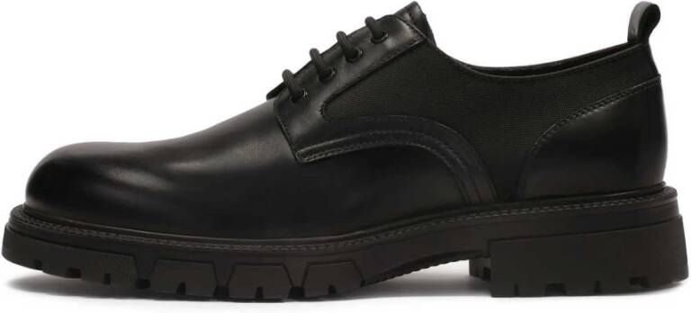 Kazar Casual zwarte halfschoenen gemaakt van gecombineerde materialen Black Heren