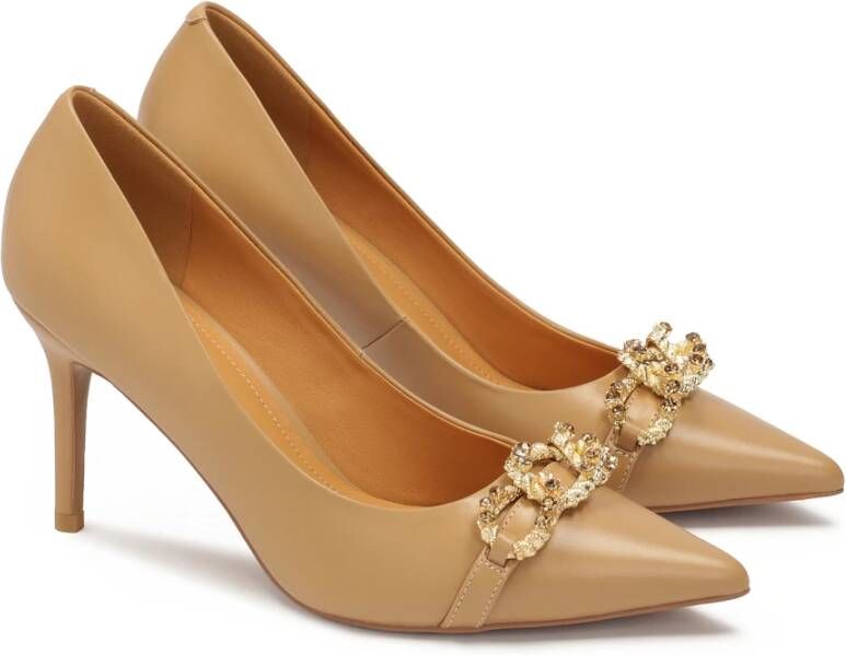 Kazar Chique stiletto's met sieradenversiering Beige Dames