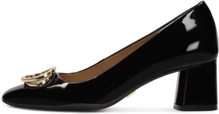 Kazar Comfortabele gelakte pumps met metalen accenten Black Dames