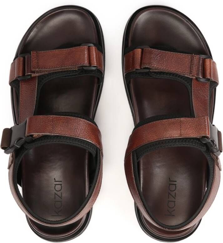 Kazar Comfortabele leren sandalen in bruine kleur Brown Heren