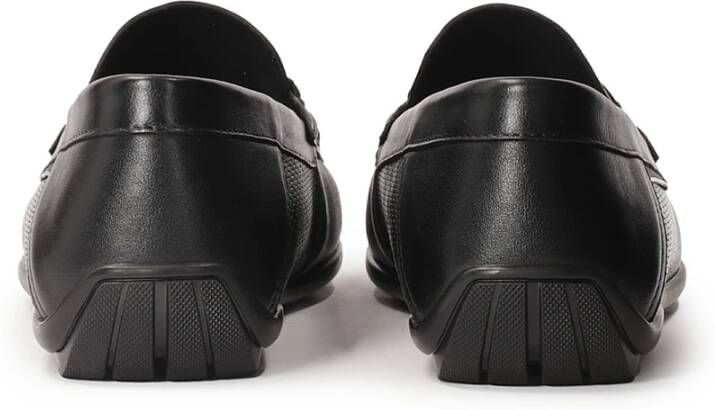 Kazar Comfortabele zwarte mocassins met metalen staaf Black Heren