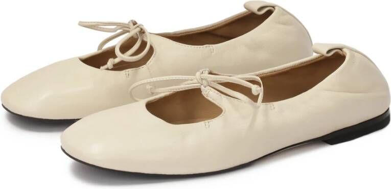 Kazar Crème Leren Ballerina met Stijlvolle Binding Beige Dames