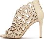 Kazar Crème peep toe laarzen met open patroon Beige Dames - Thumbnail 5