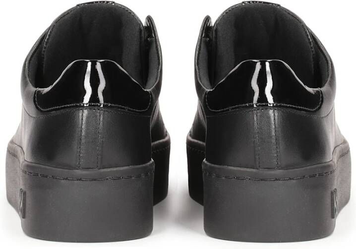 Kazar Dames comfortabele zwarte graanleren sneakers Black Dames