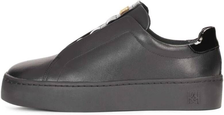 Kazar Dames comfortabele zwarte graanleren sneakers Black Dames