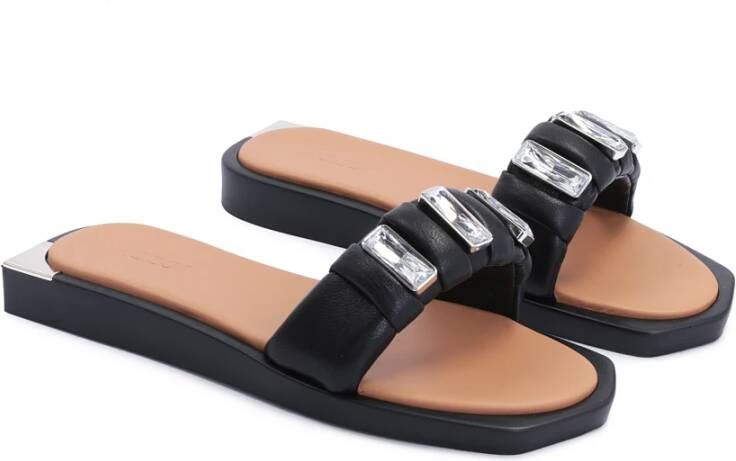 Kazar Dames grote strass slides Black Dames