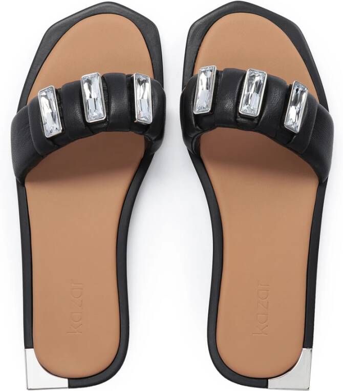 Kazar Dames grote strass slides Black Dames