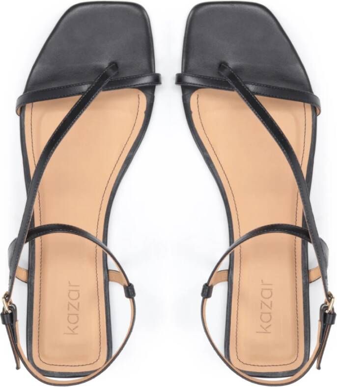 Kazar Dames subtiele sandalen op een platte zool Black Dames