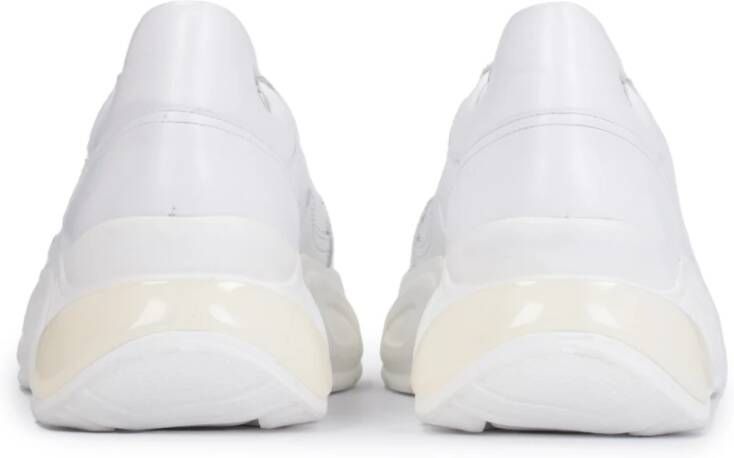 Kazar Dames witte leren sneakers met ergonomische dikke zool White Dames