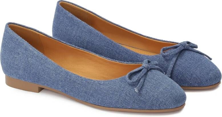 Kazar Denim ballerina's met strik Blue Dames