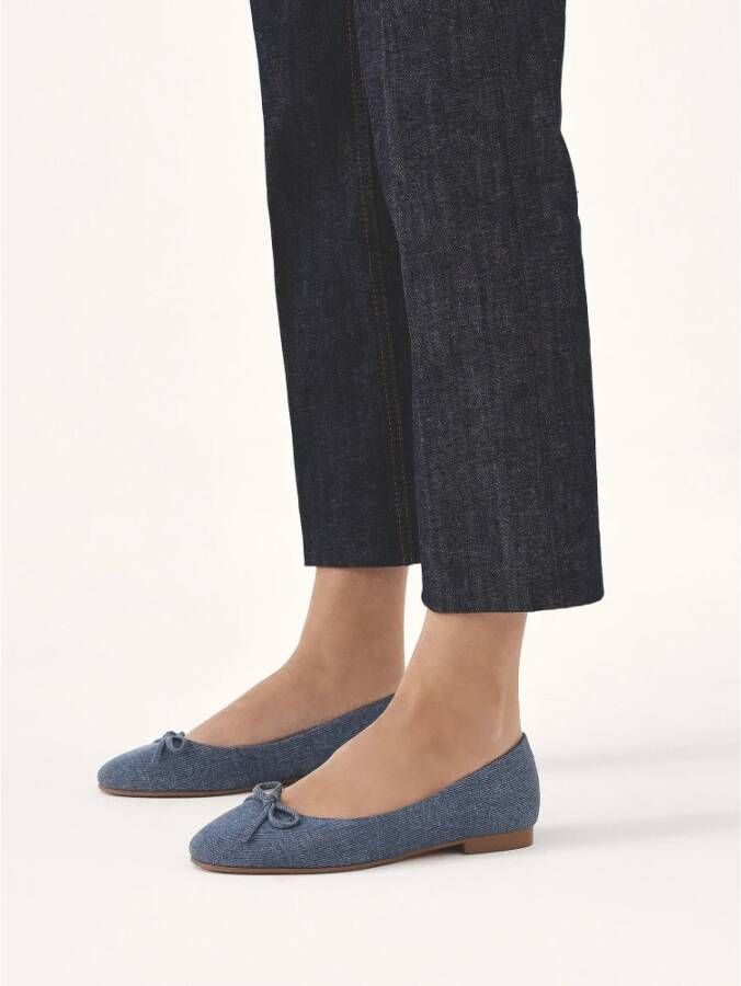 Kazar Denim ballerina's met strik Blue Dames