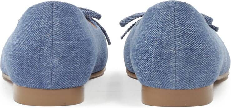 Kazar Denim ballerina's met strik Blue Dames