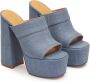 Kazar Denim muiltjes met plateauzool en hoge hak Blue Dames - Thumbnail 2