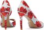 Kazar Denim stof peep toe pumps met geborduurde bloemen Red Dames - Thumbnail 7